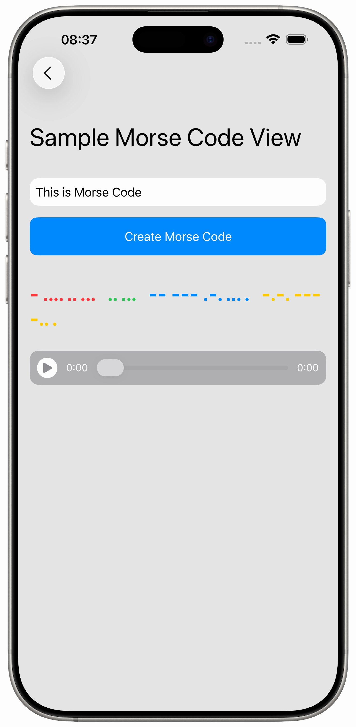 SwiftUI Morse Code Player